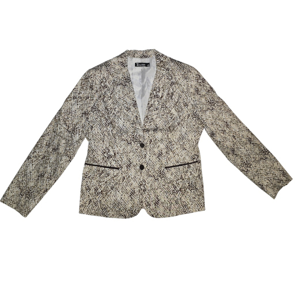 Women's 7th Avenue NY & Company Suiting Blazer, SZ 14, Beige/Brown Python Print - Picture 2 of 8